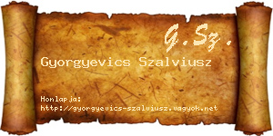 Gyorgyevics Szalviusz névjegykártya